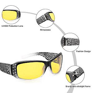 Сонцезахисні окуляри для водіння IGnaef Нічного бачення для жінок, поляризовані, захист від UVA та UVB synthetic.ua - Фото 1