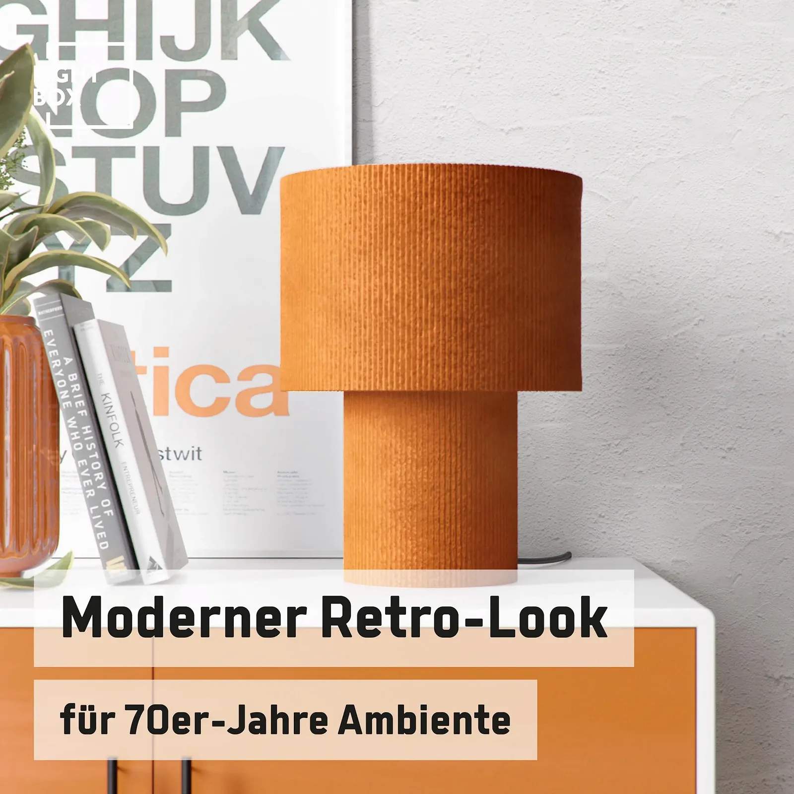 Настільна лампа Lightbox Retro Vintage Cord Fabric 23 см E27 Помаранчева/Жовта/Куркума, фото №6