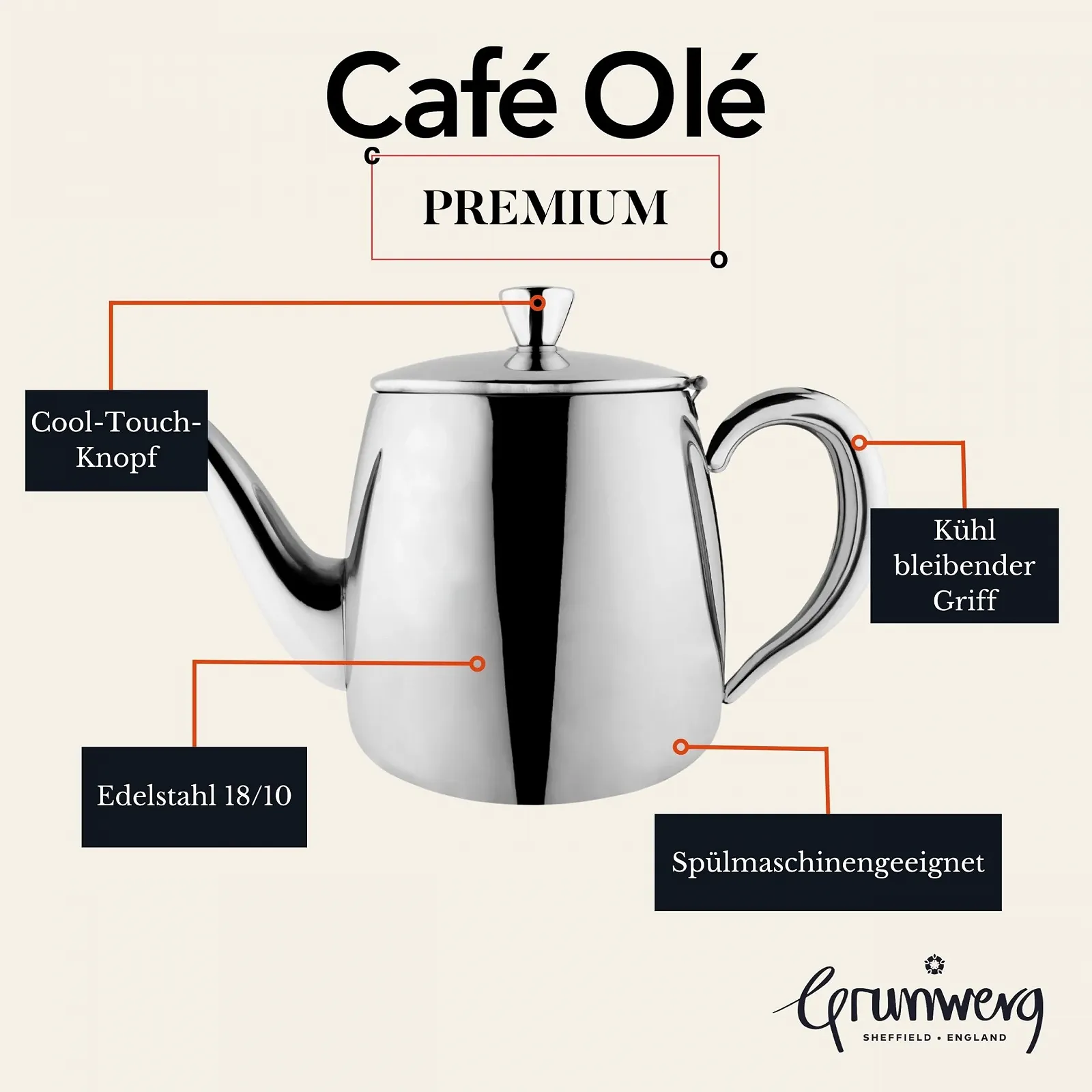 Чайник-заварник Cafe Ole PT Нержавіюча сталь 384 мл, фото №3 Чайник-заварник Cafe Ole PT Нержавіюча сталь 384 мл, фото №3