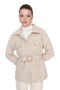 Пальто TRENDYOL Standard однотонное synthetic.ua - Фото 1