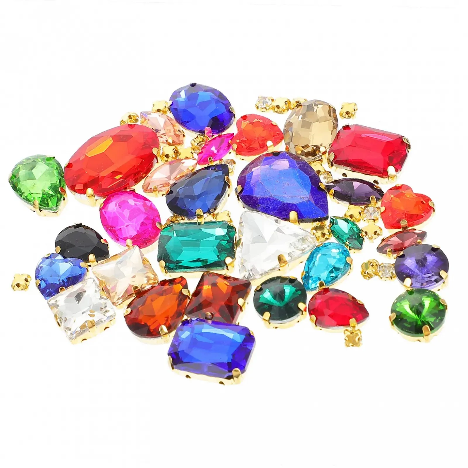 Пришивні стрази для рукоділля 1 набір Стрази для шиття своїми руками Коштовності для шиття, фото №1