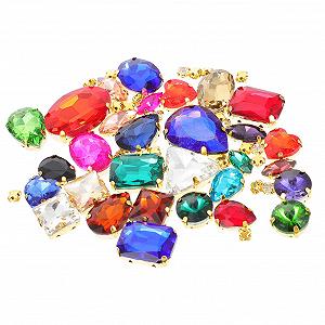 Пришивные стразы для рукоделия 1 набор Стразы для шитья своими руками Драгоценности для шитья Аксессуары для костюмов Шитье кристаллами Ювелирные аксессуары Сделай сам Одежда Стразы Самоцветы Стекло - Фото 1