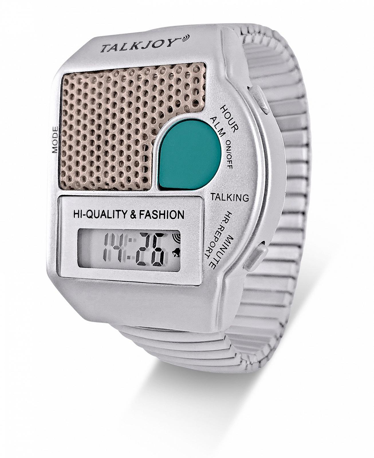 Часы TalkJoy Professional Metal Strap Talking Watch Blind Clock Alarm Clock Voice Output Time Announcement Visually Impaired Button Press, фото №2
