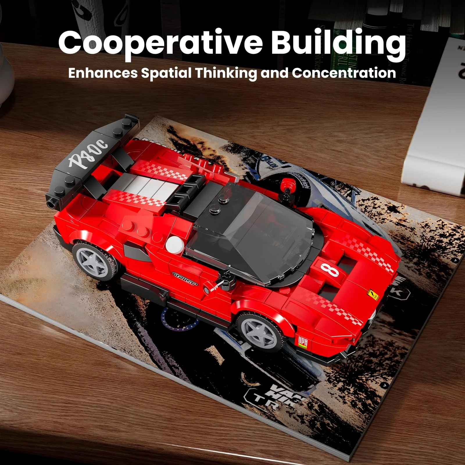 Конструктор Mould King Speed Champion P80C Гоночный Автомобиль с акриловой витриной, 449 деталей, фото №3 Конструктор Mould King Speed Champion P80C Гоночный Автомобиль с акриловой витриной, 449 деталей, фото №3