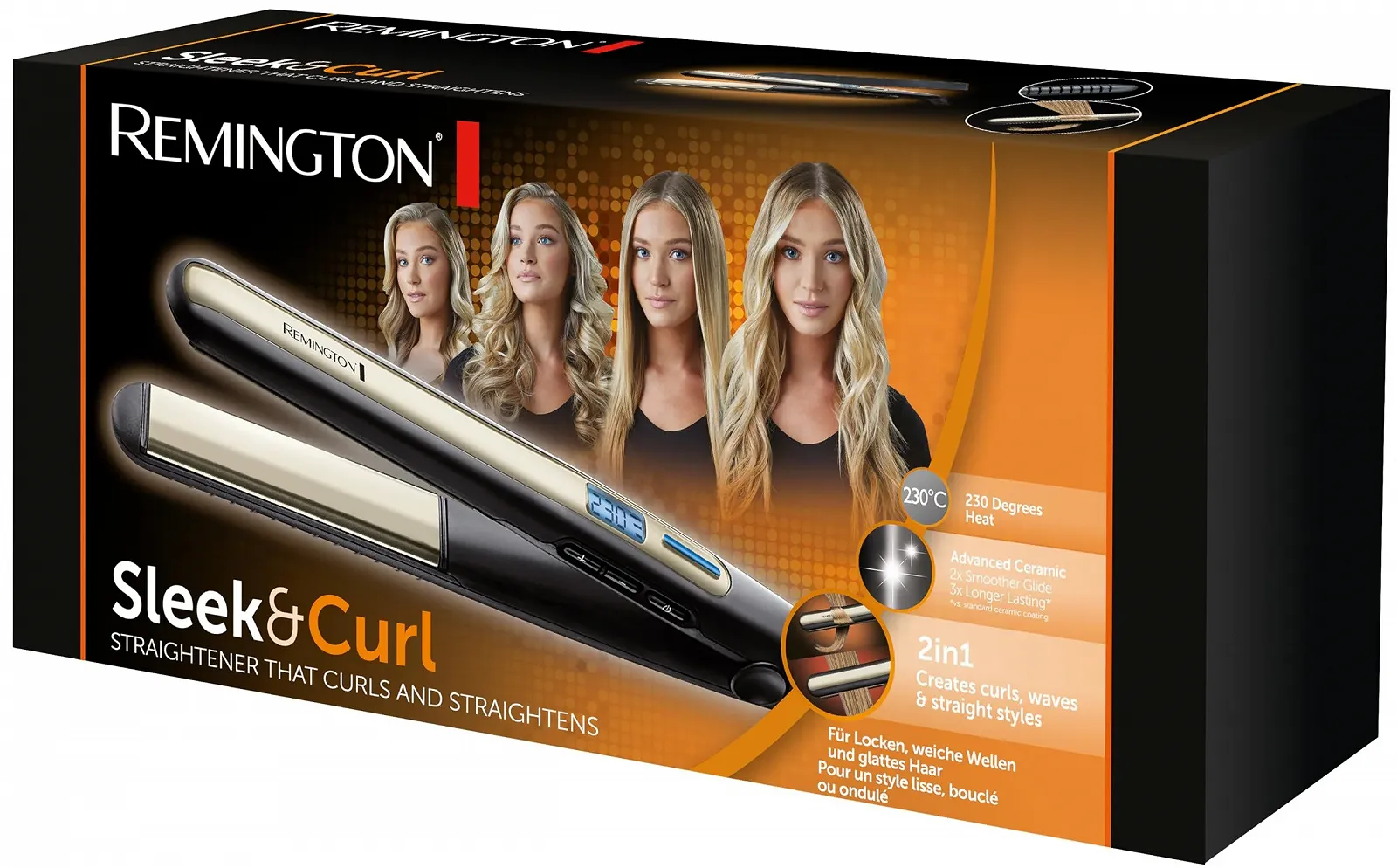 Выпрямитель волос Remington Sleek & Curl S6500 керамическое покрытие черно-бежевый, фото №7