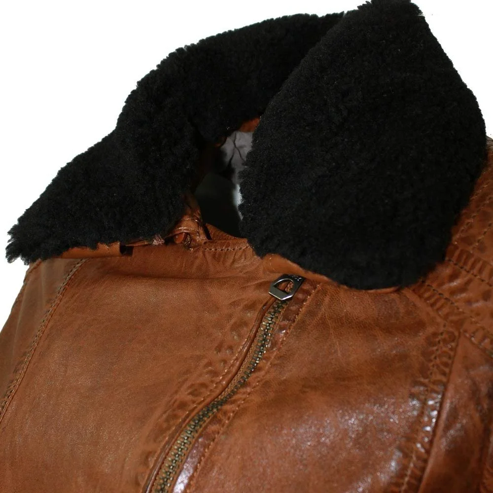 Шкіряне пальто Gipsy Lamb Nappa Cognac, фото №7