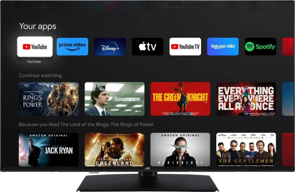 Телевизор 43" JVC LT-43VUQ3455 / 4K / 50 Гц / QLED / Smart TV / Wi-Fi / Bluetooth / T2, фото №1 Телевизор 43" JVC LT-43VUQ3455 / 4K / 50 Гц / QLED / Smart TV / Wi-Fi / Bluetooth / T2, фото №1