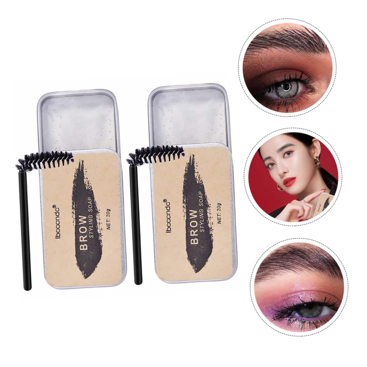 Паста FRCOLOR 2 Набори Натуральний Бальзам для брів Помада для оформлення брів з пензлем Нержавіюча сталь 3D, фото №4