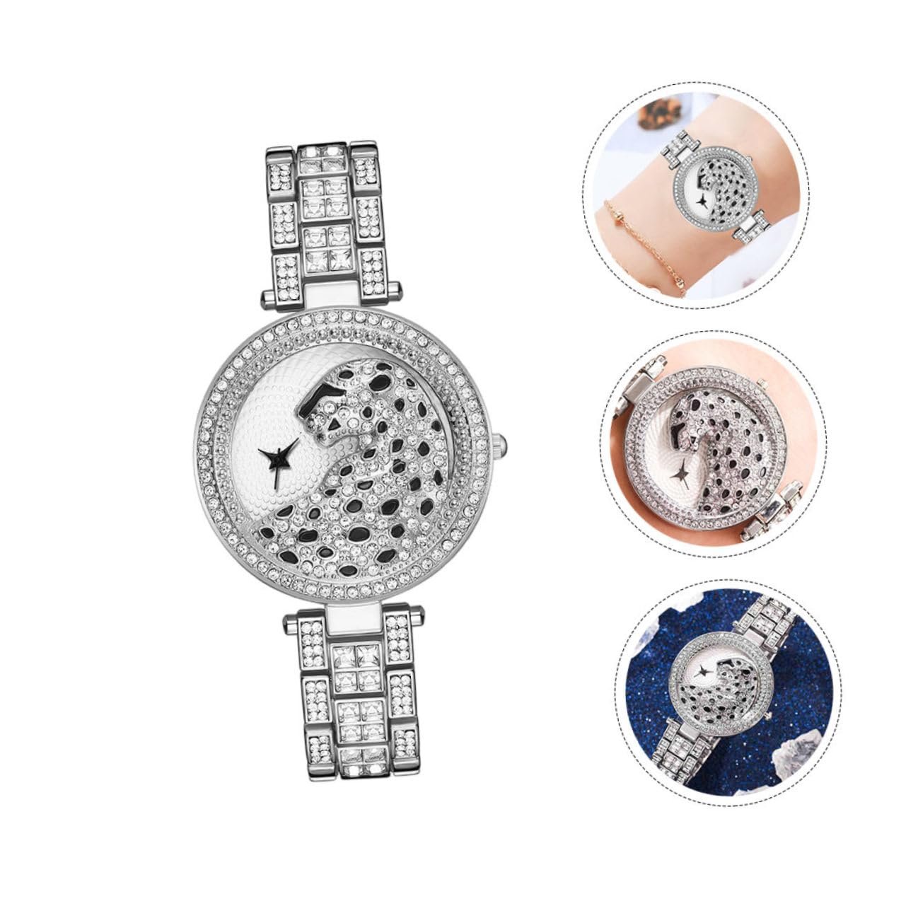 Женские часы LIFKOME со стразами, серебристый, фото №7