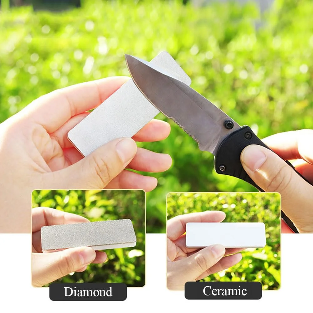 Точильний камінь ручний Portable Double Sided Sharpening Stone Diamond Ceramic Grit 400/1000 портативний, фото №5