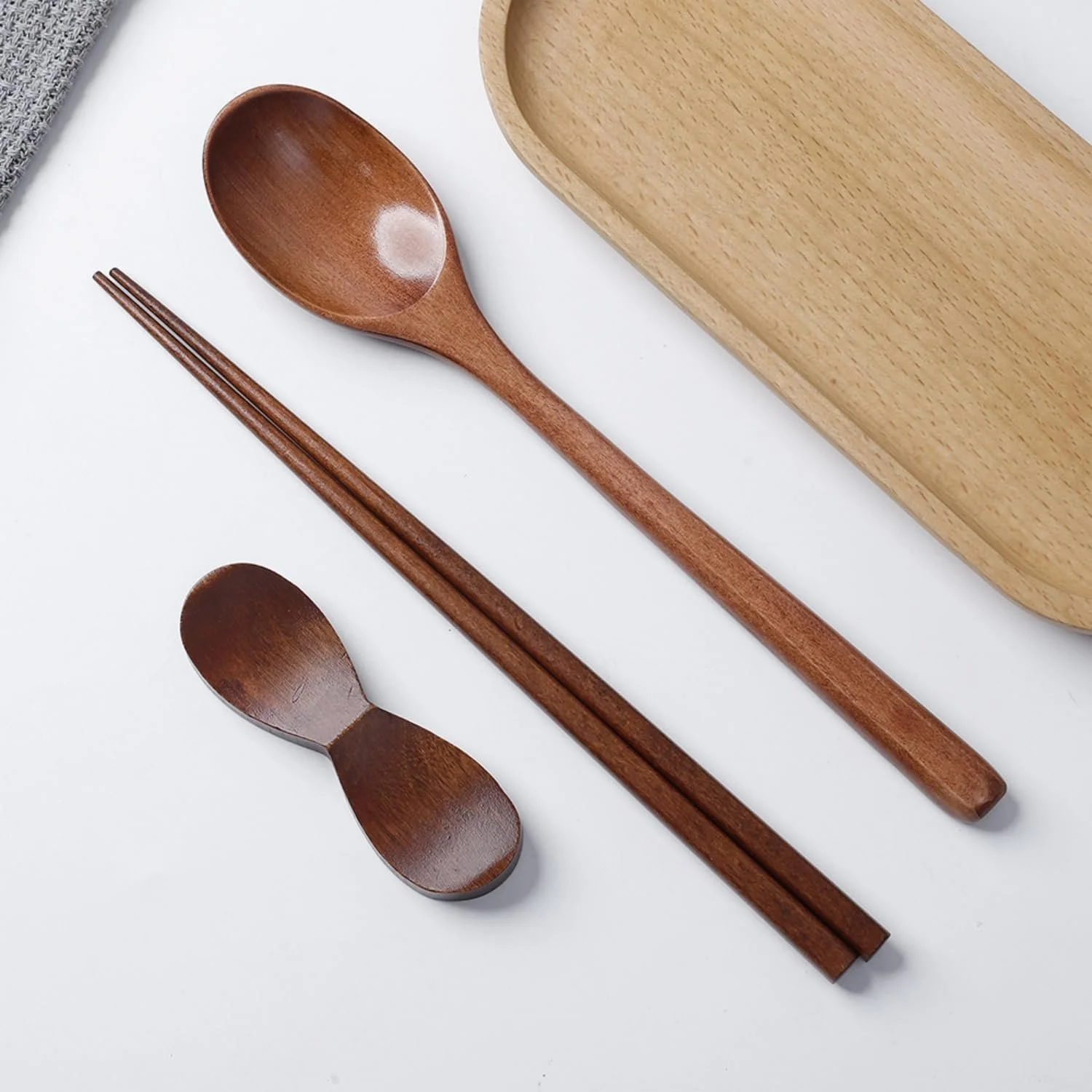Ложка кухонна Japanese Korean з довгою ручкою 23.5 см, дерев'яна, для кави, для змішування, фото №3