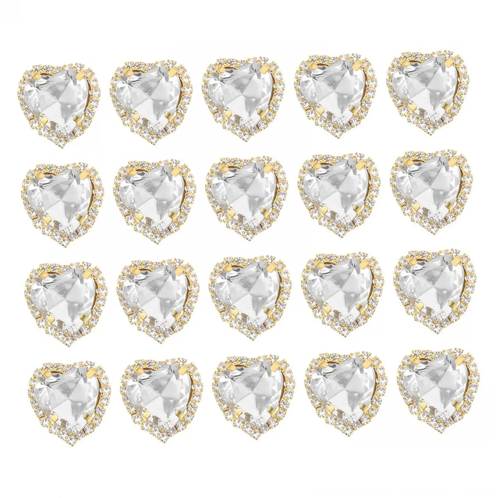 Стразы Сердцевидные PLAFOPE 20 шт., фото №1