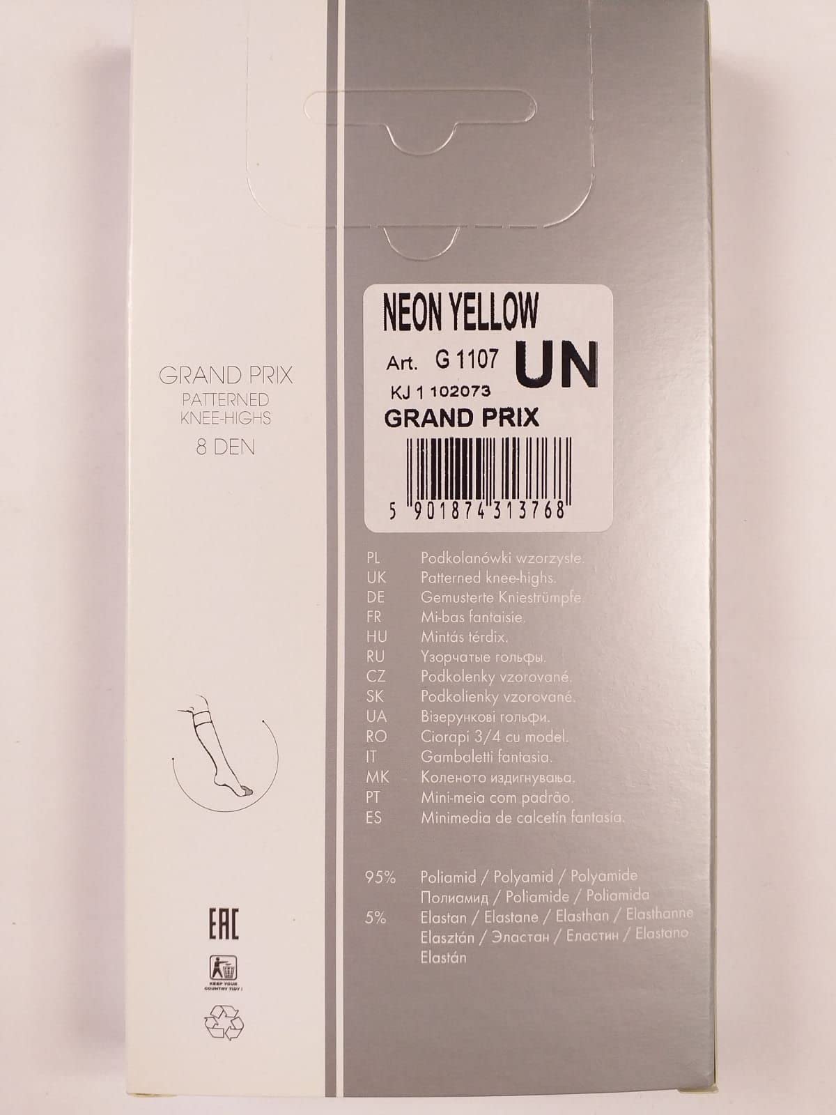 Носки FIORE Grand Prix Neon Yellow Neon Yellow One Size, фото №1