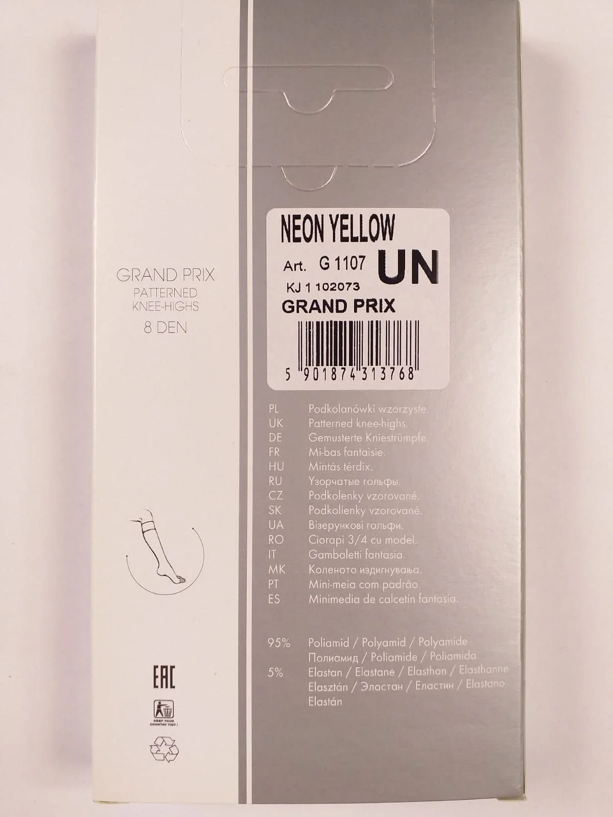 Носки FIORE Grand Prix Neon Yellow Neon Yellow One Size, фото №1