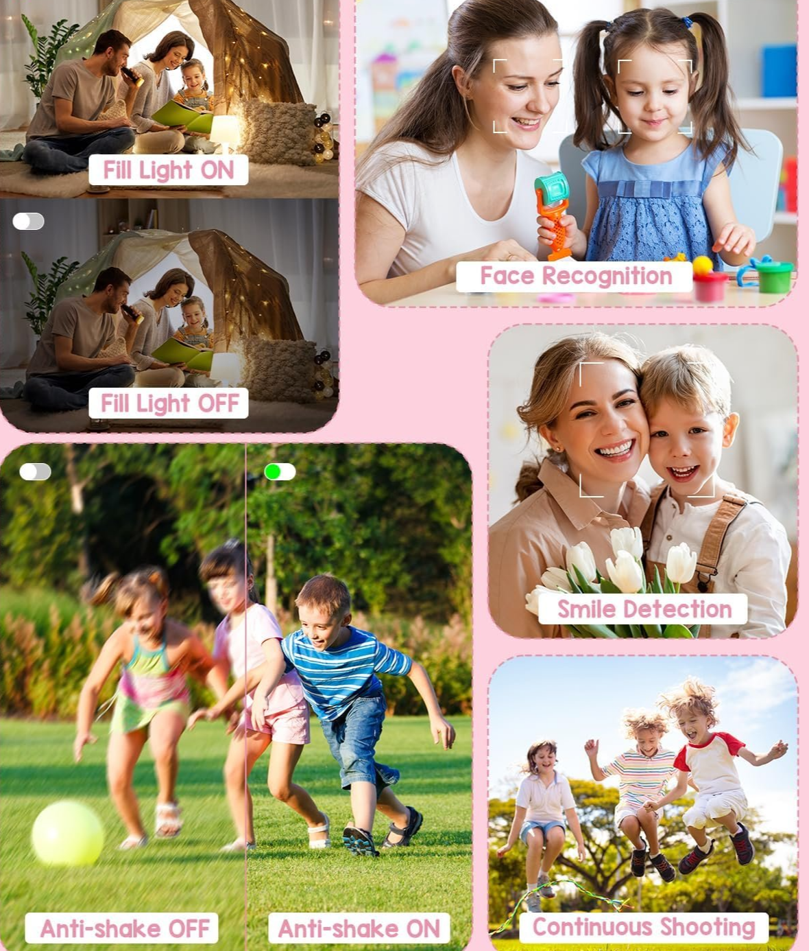 Фотоапарат YLSHGXFC‎ 44 Мп / CMOS / Full HD / 16Х зум / Pink, фото №6