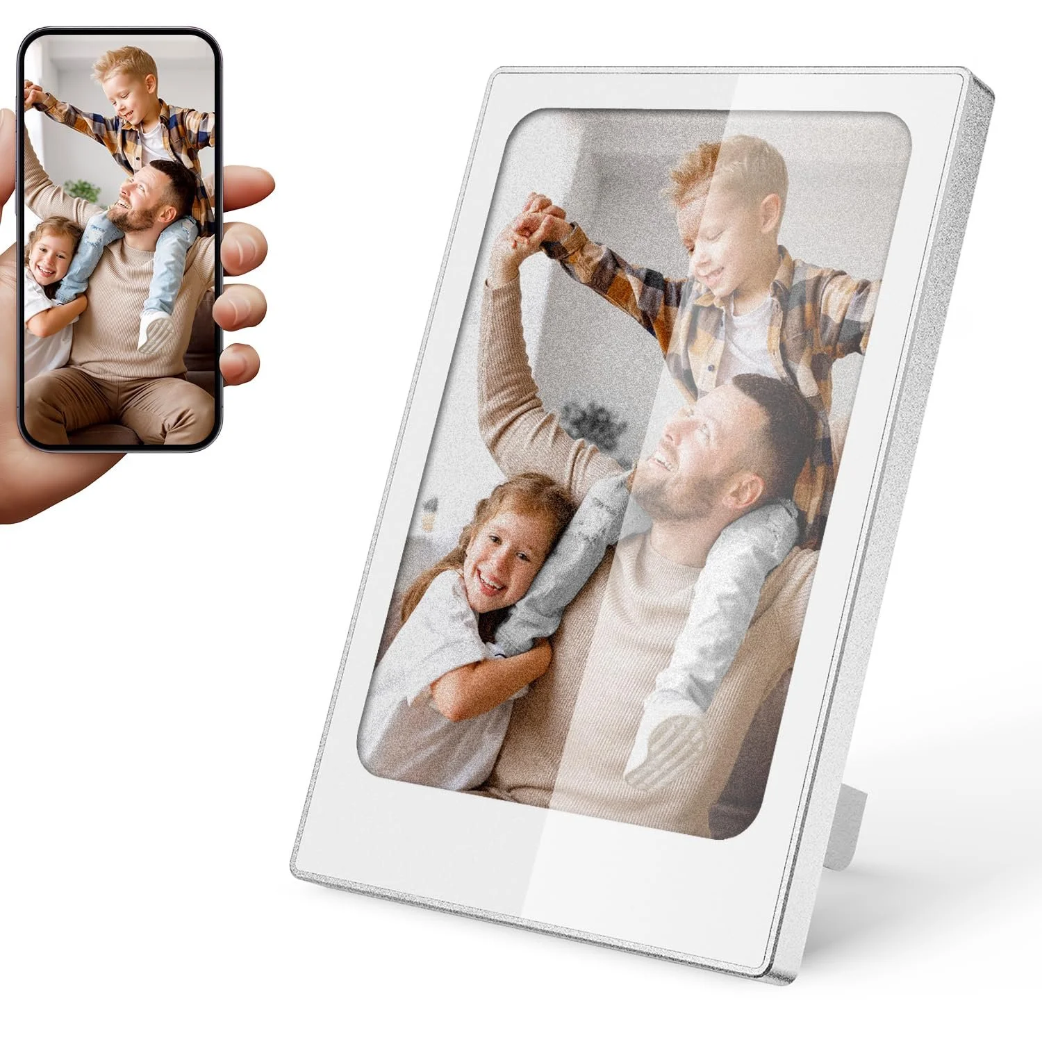 Цифрова фоторамка TBAKSOLA 4.0 дюйми E Ink 768 x 528 IPS Енергоощадна Портативна Алюмінієвий сплав, фото №1