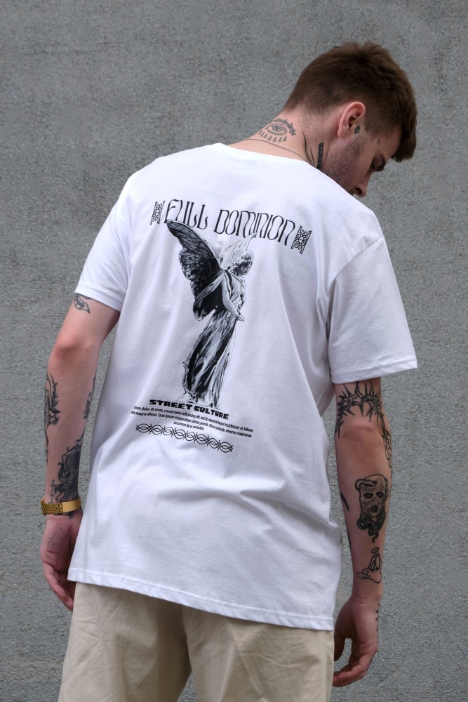 Оверсайз футболка з принтом Without dominion white, фото №2