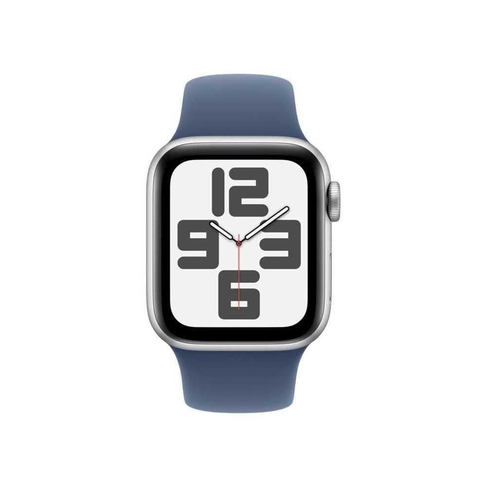 Смарт-часы Apple Watch SE (2nd Generation) GPS + Cellular 40мм Алюминиевый корпус Серебристый и спортивный ремешок из денима (S/M), фото №2