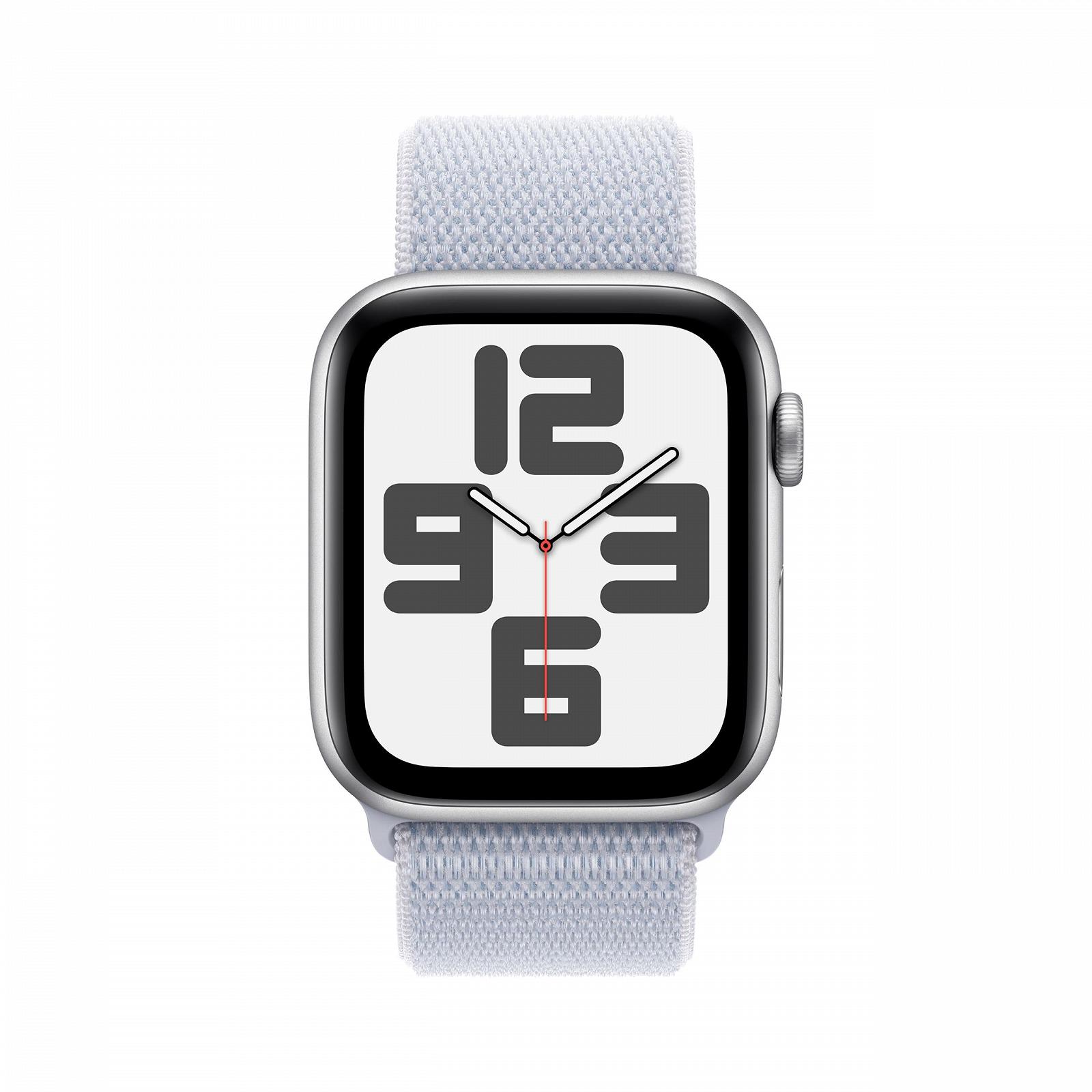 Смарт-годинник Apple Watch SE (2nd Generation) GPS + Cellular 44mm Алюмінієвий корпус сріблястий та Sport Loop синя хмара (One Size), фото №2