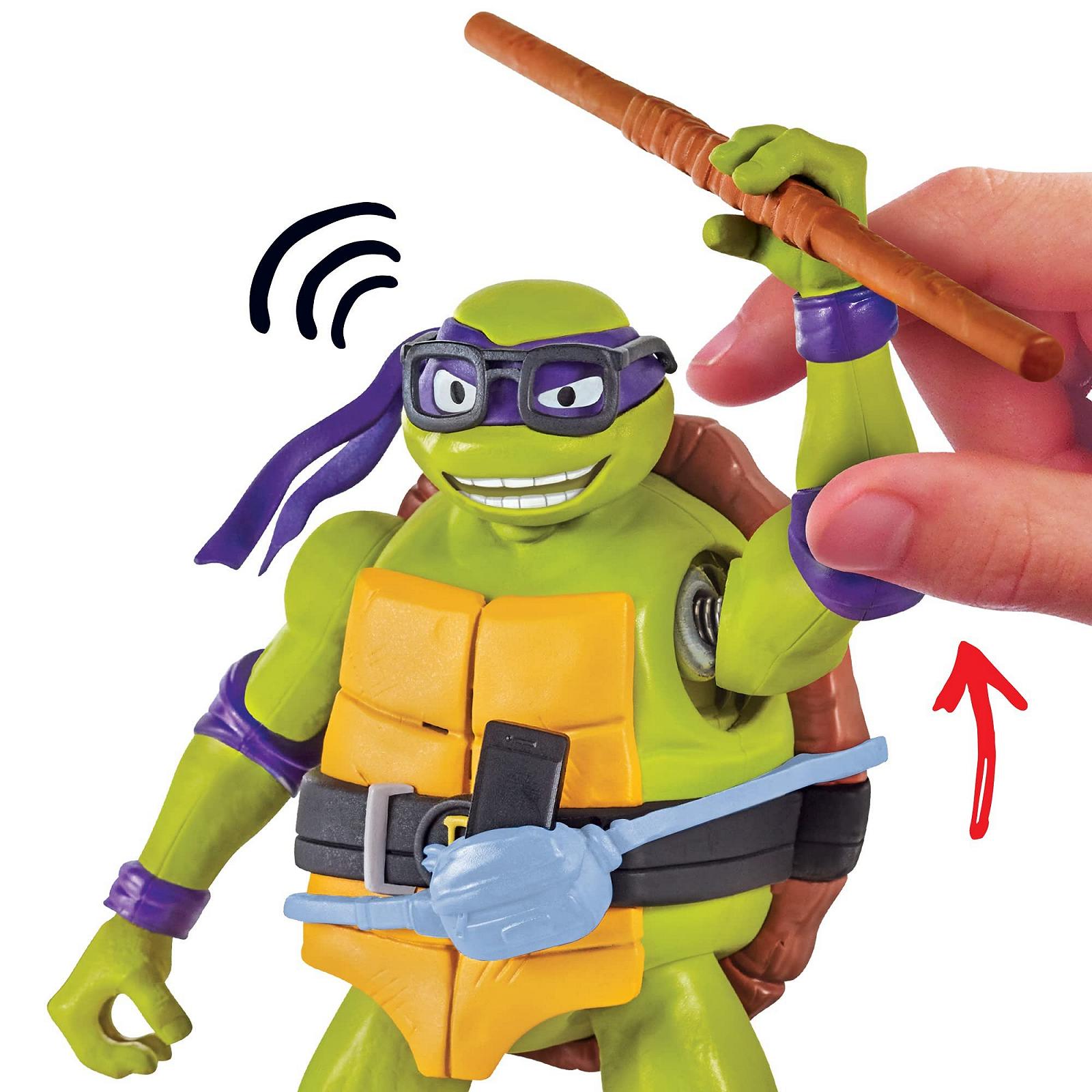 Фигурка GIOCHI PREZIOSI Ninja Turtles CAOS Mutante Донателло Deluxe 15 см со звуковыми эффектами и механической боевой функцией, фото №4