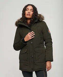 Жіноча парка Superdry Everest з капюшоном та штучним хутром synthetic.ua - Фото 1