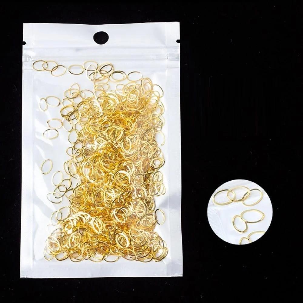 Украшения для ногтей qbodp, овальные, золотистые, 1000 шт, фото №1