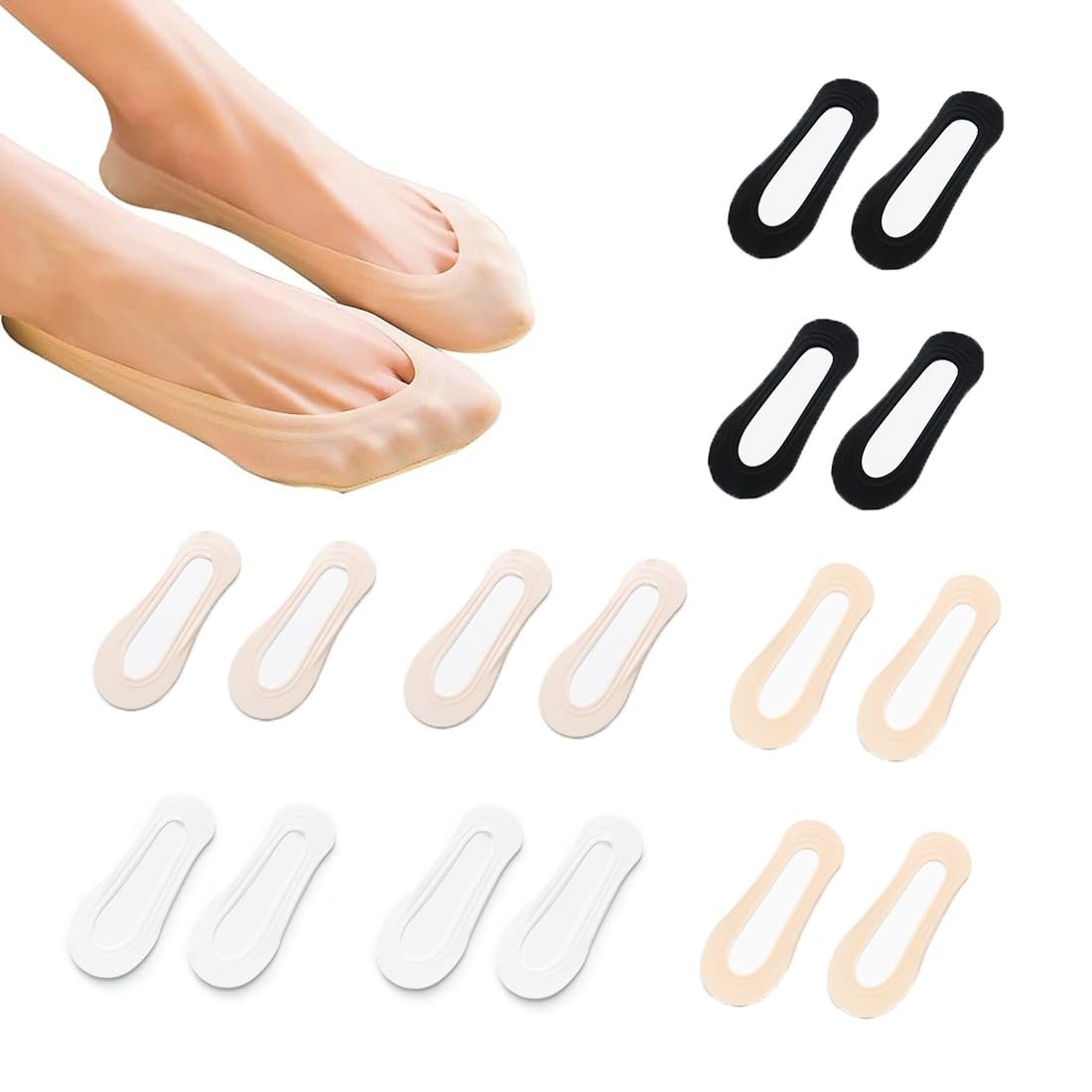 Шкарпетки Calzini Antiscivolo Donna Спортивні з низьким вирізом, 8 пар, фото №1