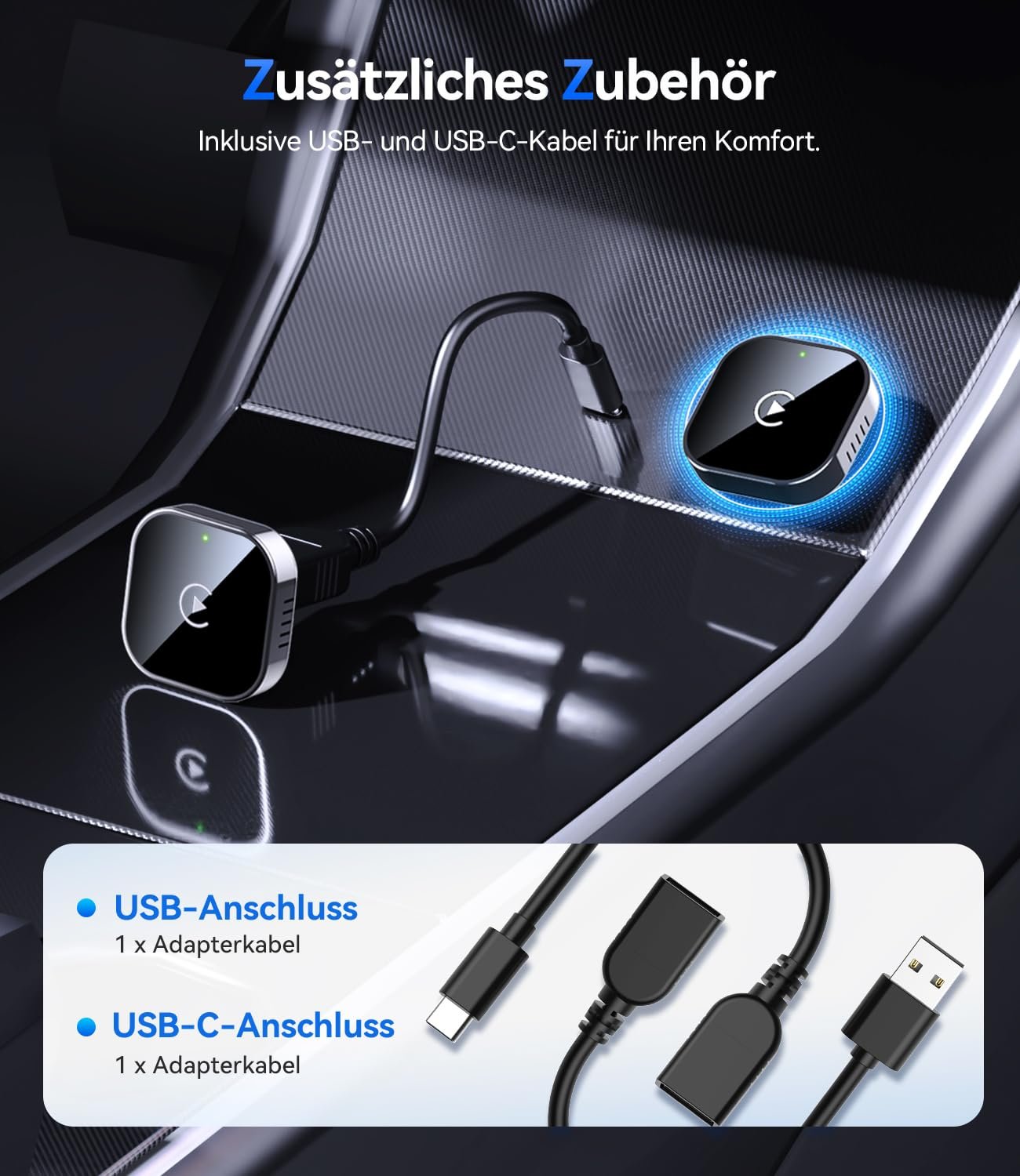 Адаптер CarPlay бездротовий Jumpeak 2025, USB, для автомобілів з CarPlay, чорний, фото №9