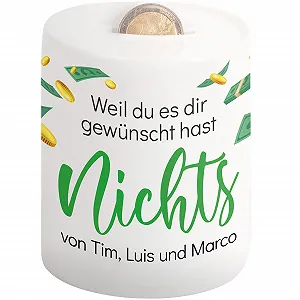 Скарбничка керамічна Weil du es dir wünscht hast NOCHTS персоналізована - Фото 1