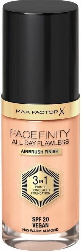 Жидкая основа Max Factor Facefinity All Day Flawless 3-в-1 - 045 Almond, фото №2 Жидкая основа Max Factor Facefinity All Day Flawless 3-в-1 - 045 Almond, фото №2
