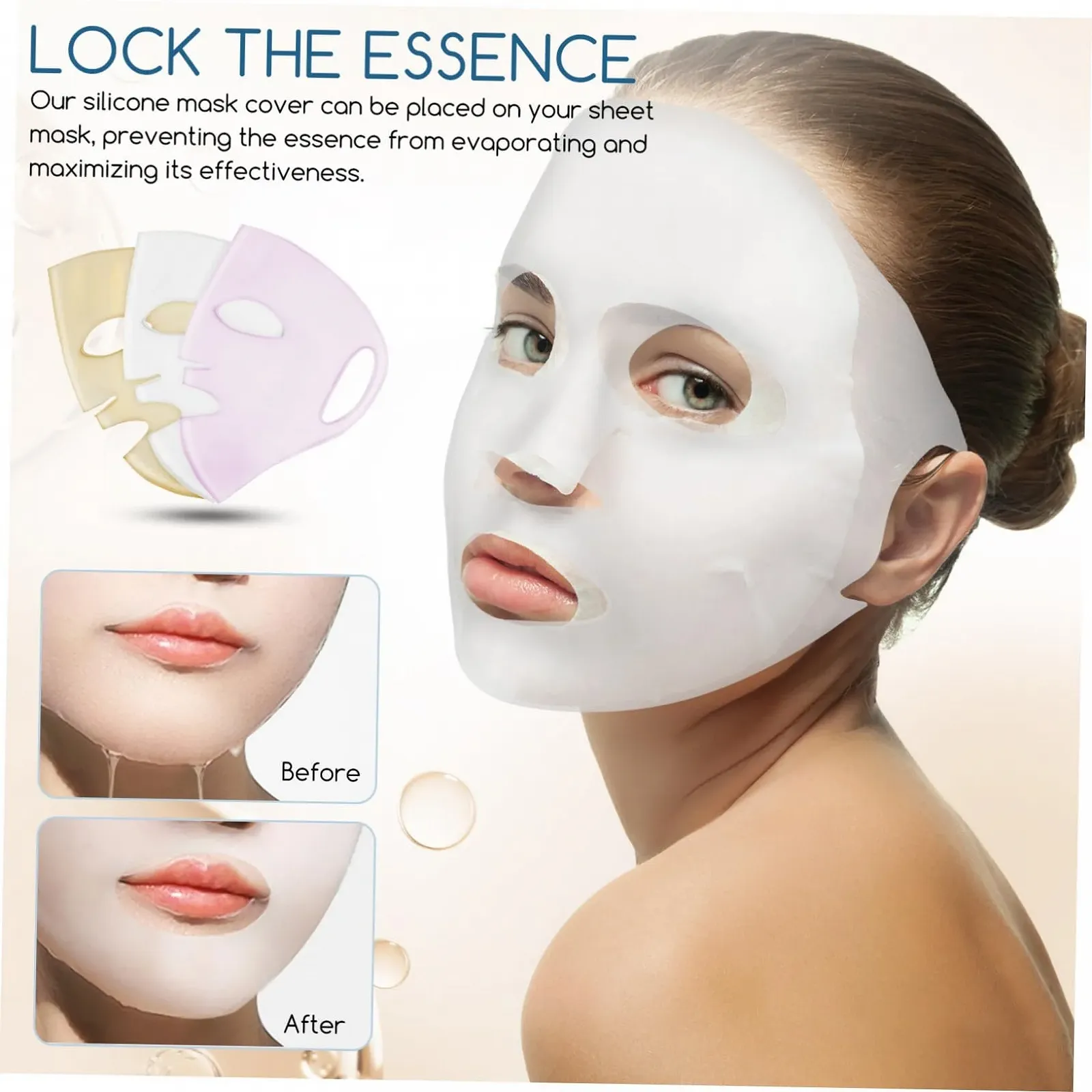 Маска для обличчя HEALEEP Багаторазова 3 шт. з вушними петлями Зволожуюча, фото №9