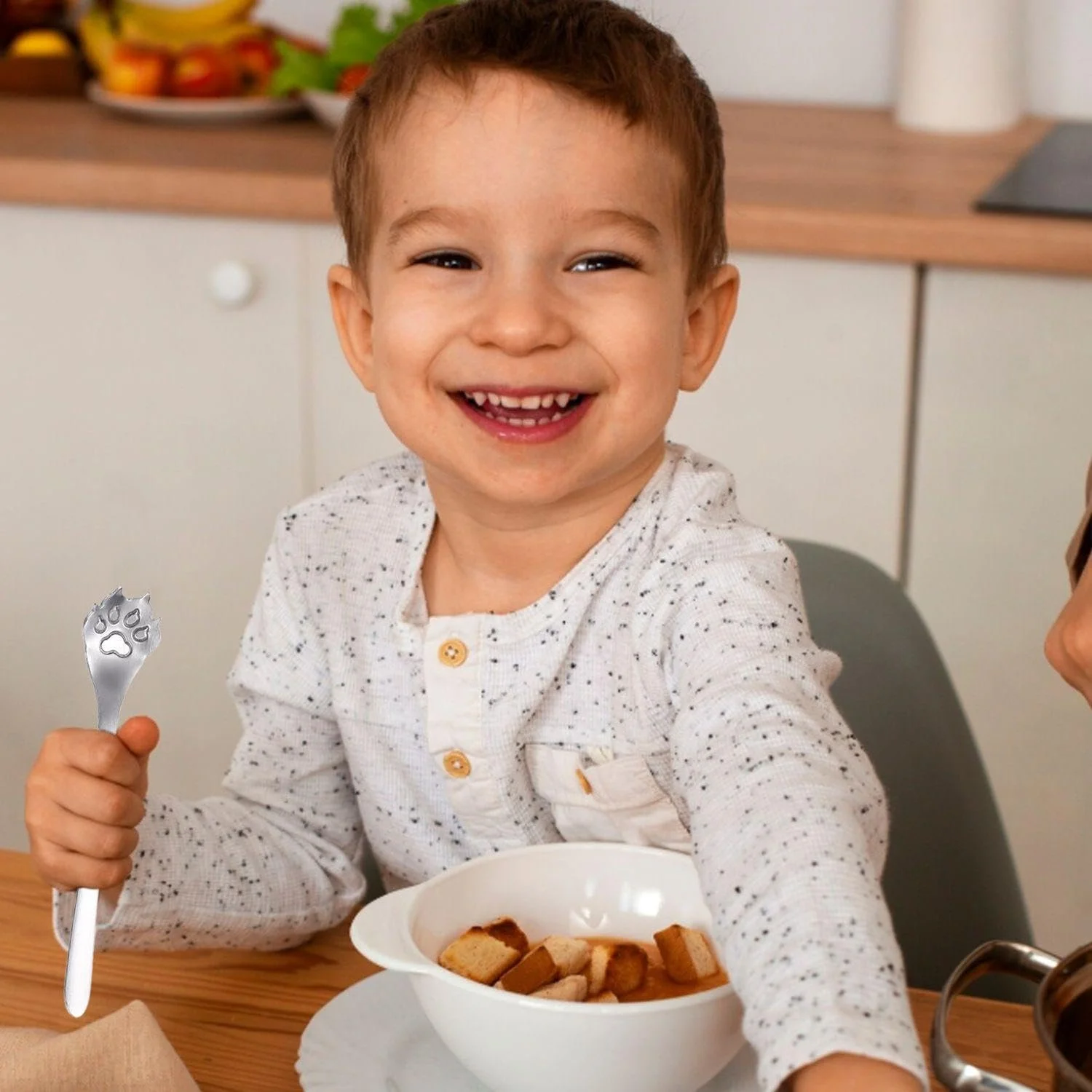 Ложка Cat Paw Brandless 2 шт, Ложка Dog Paw Brandless 2 шт, нержавеющая сталь, милые столовые приборы, фото №6