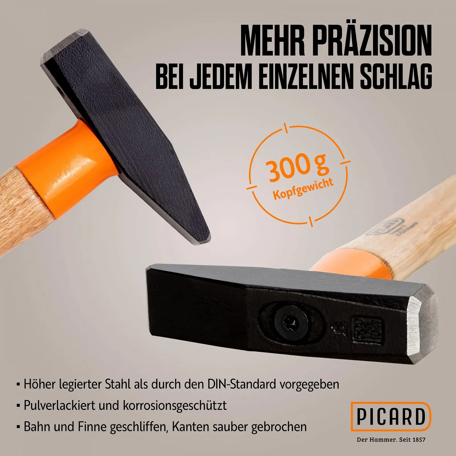 Слесарный молоток Picard SecuTec 0001202-0300 0.661 lb (0.3 кг), фото №3