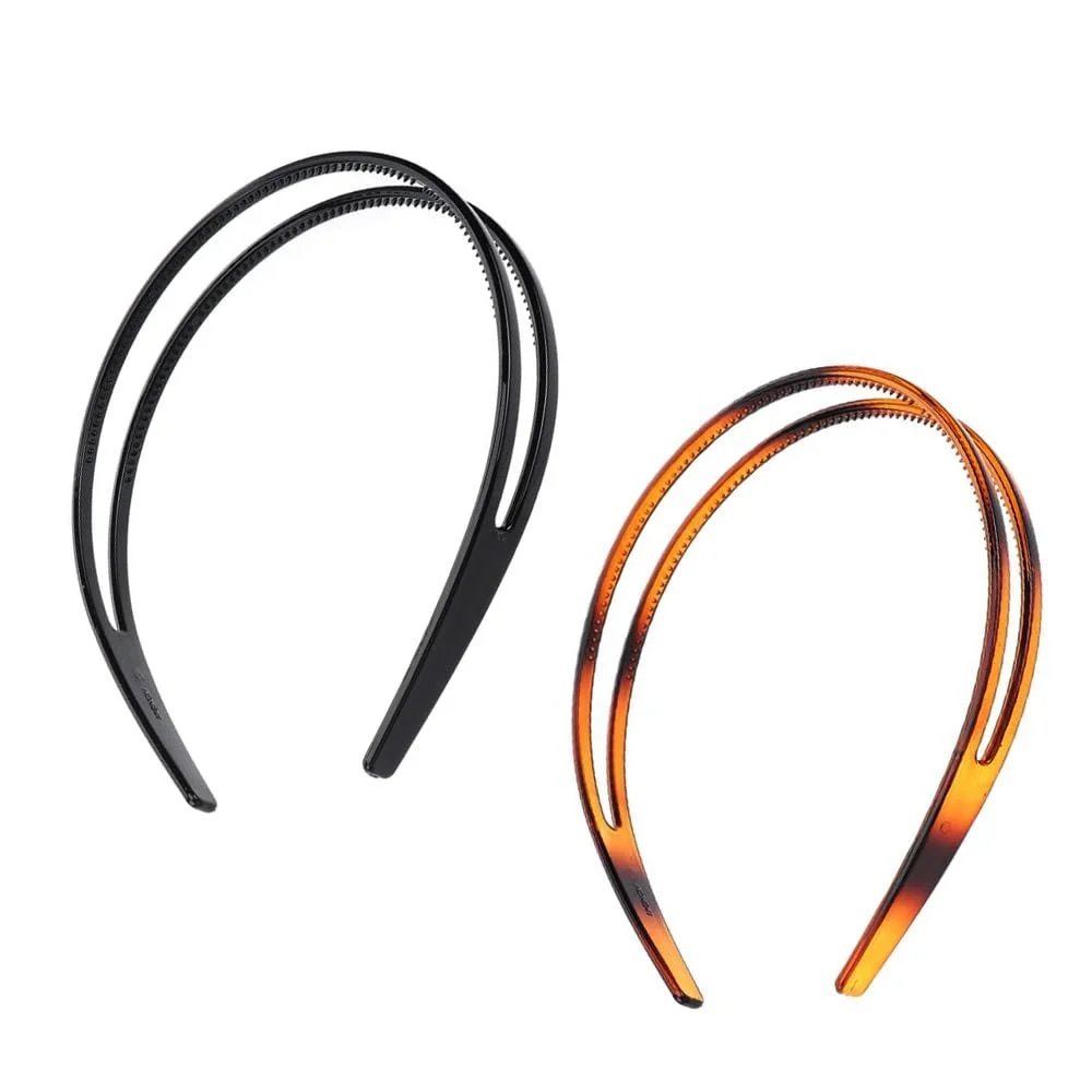 Обруч Пластик Подвійний Ряд 2 шт Чорний, фото №1