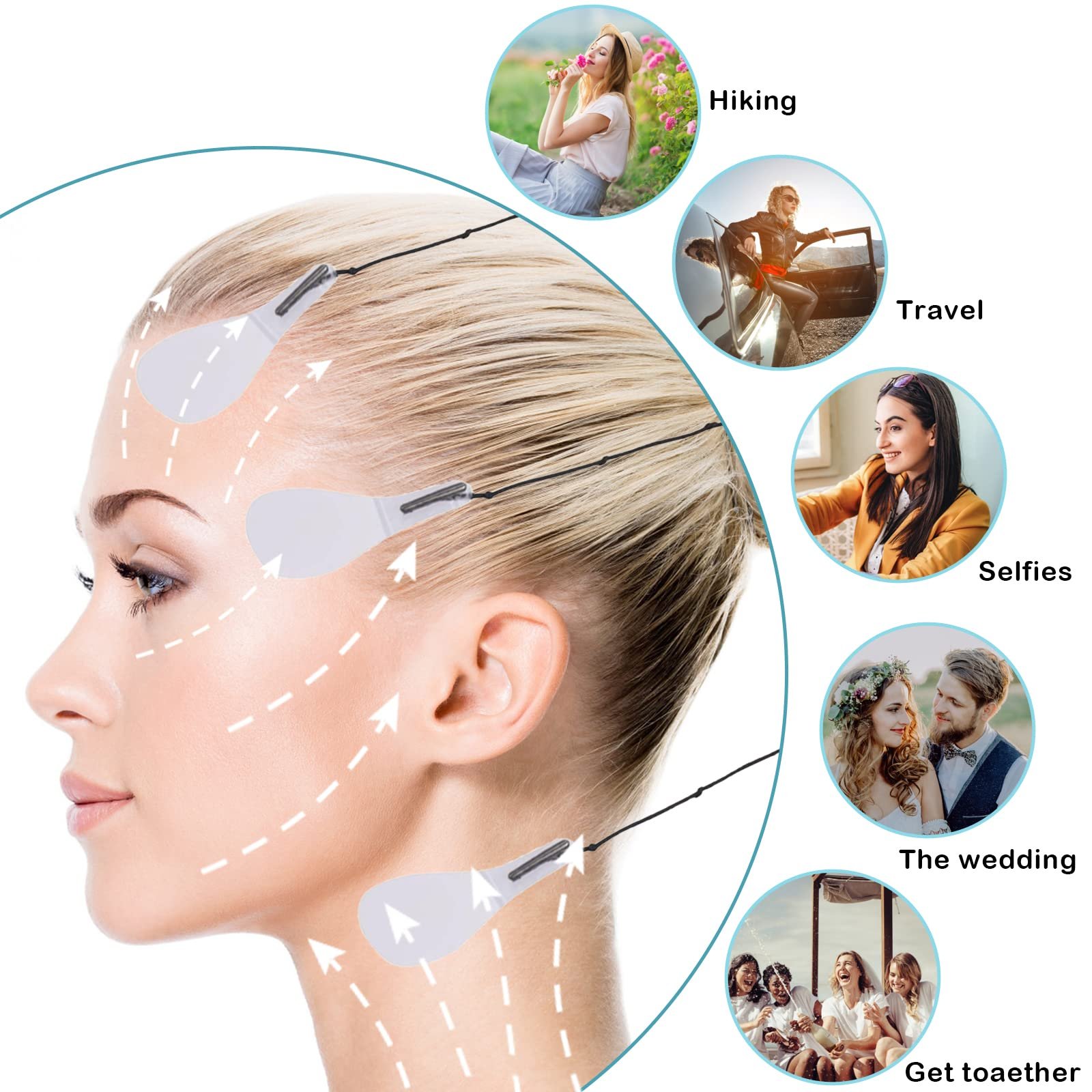 Стрічки для підтяжки обличчя та очей (100 шт. в упаковці), фото №3