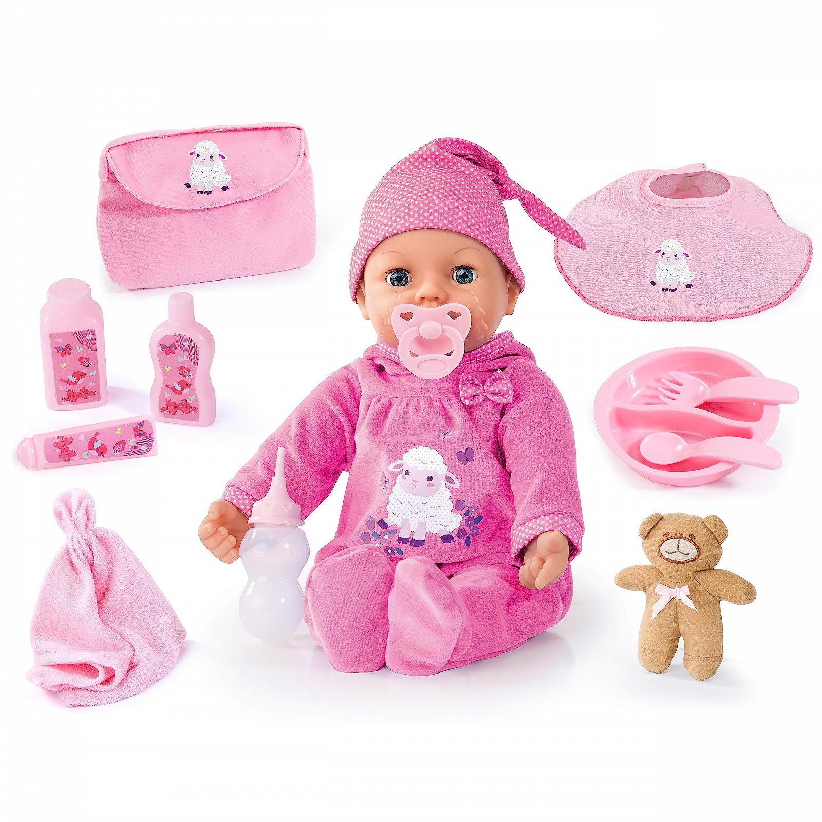 Кукла Bayer Design Piccolina Real Tears Интерактивная Плачет Настоящими Слезами С Аксессуарами Розовая, фото №1