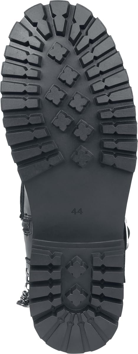 Ботинки на шнуровке Gothicana by EMP Черные с оптической цепью, фото №6