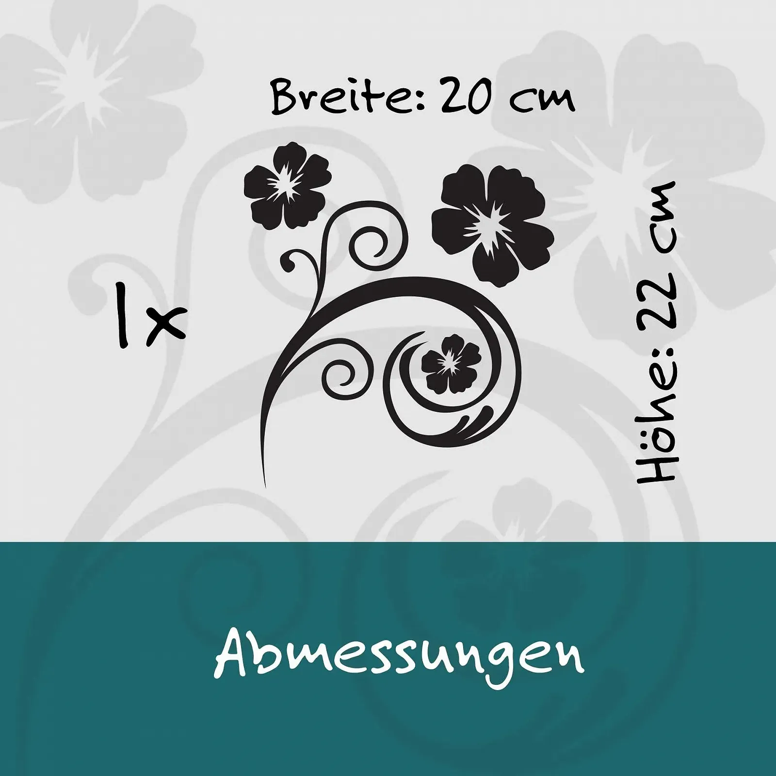 Наклейка на стену kleb-Drauf 1 Flower Tendril Серебристая матовая, фото №3