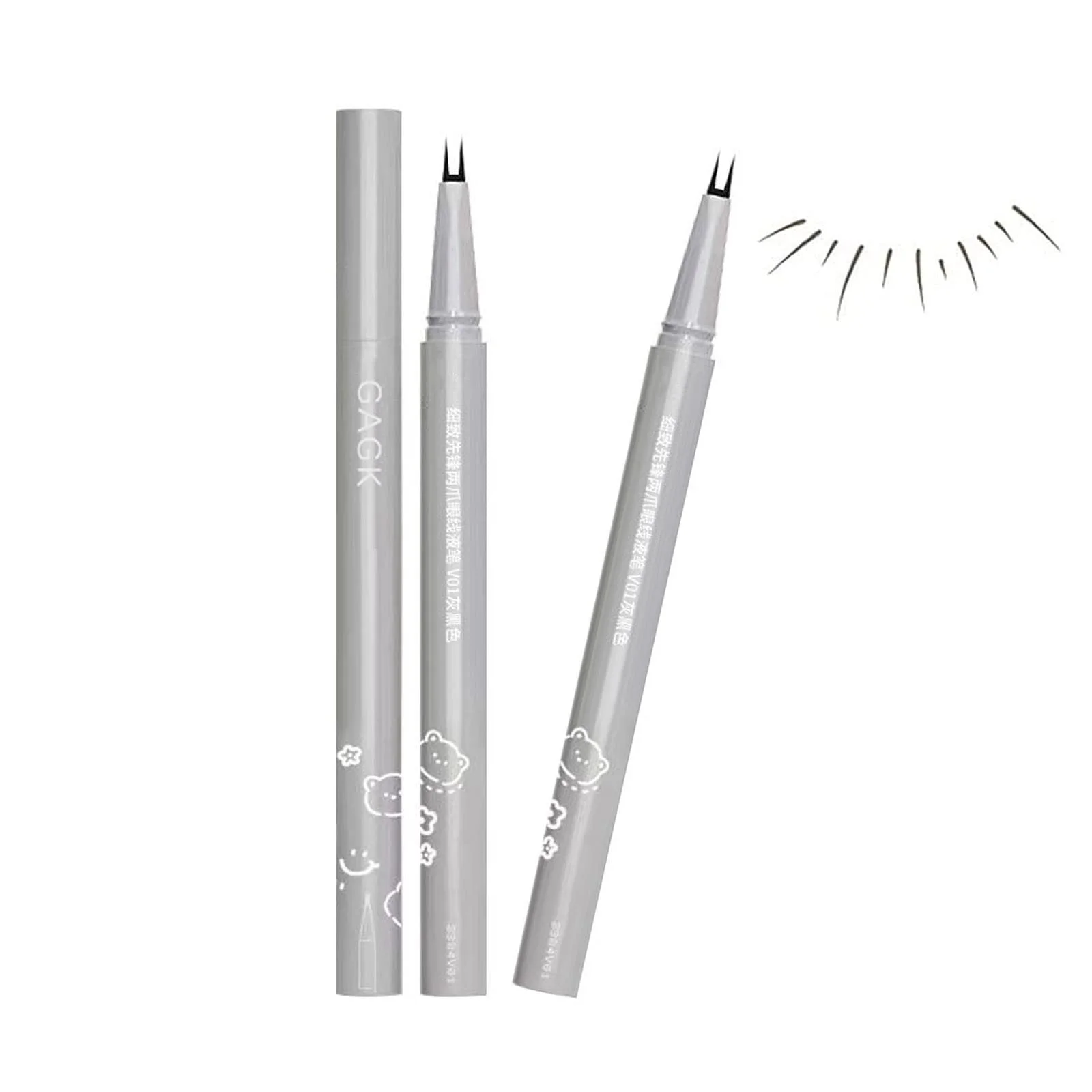 Підводка для вій з подвійним наконечником (чорний+коричневий), фото №1