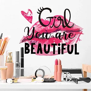 Наклейка WandSticker4U Sayings Girl You Are Beautiful 28 x 37 см - Фото 1