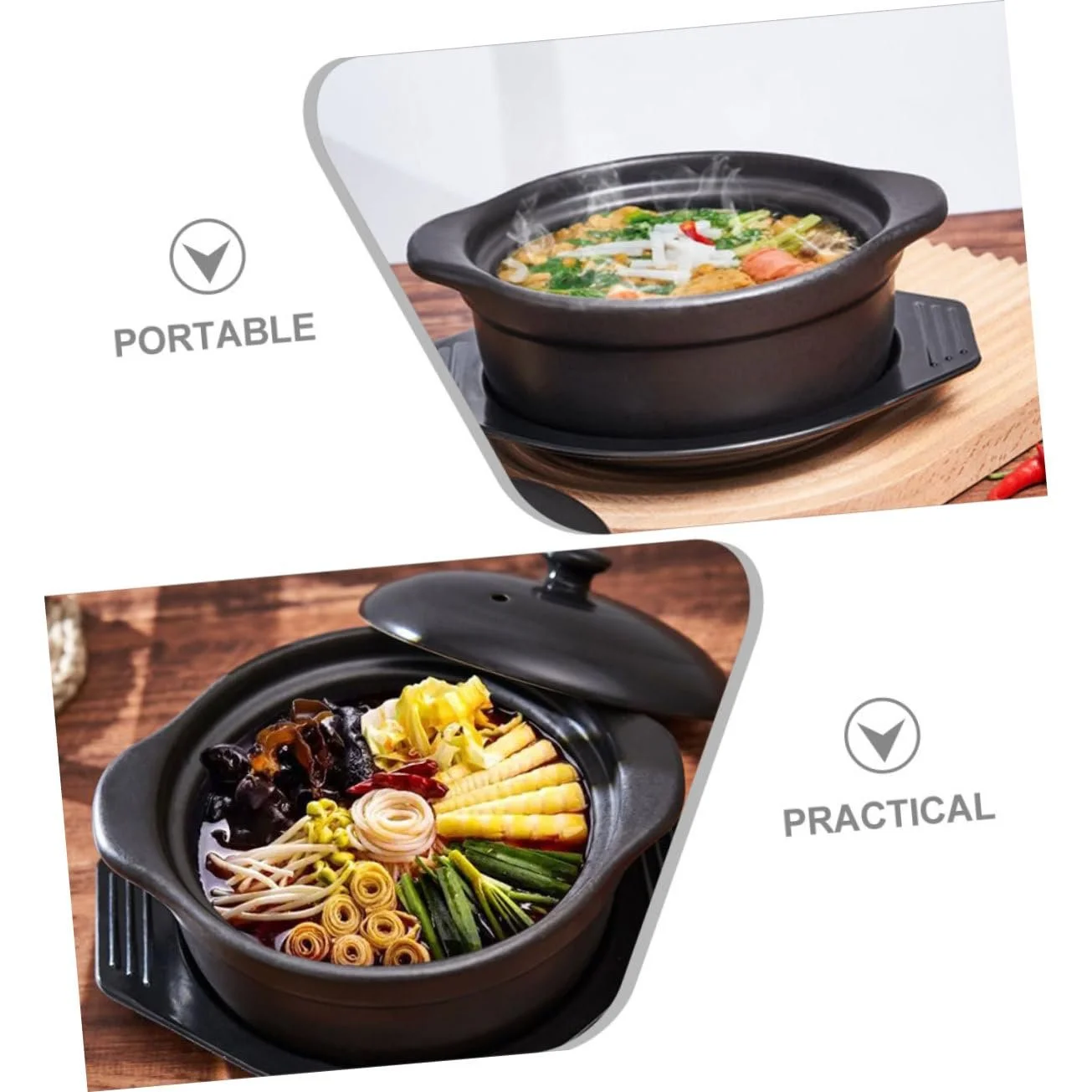 Каструля керамічна жаростійка з кришкою та ручкою, фото №9