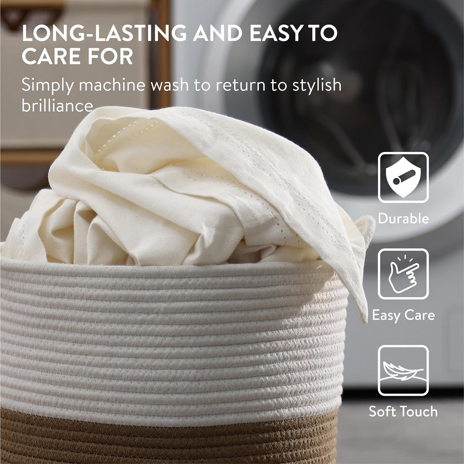 Скатертина JEMIDI 80 x 80 см White Cotton Linen Look Oeko-Tex, фото №4