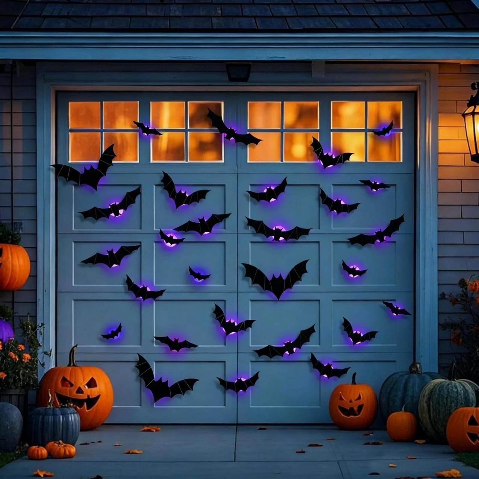 Декоративні наклейки ALEGRE Halloween 3D Bat з LED-підсвіткою 12 шт. фіолетові., фото №4 Декоративні наклейки ALEGRE Halloween 3D Bat з LED-підсвіткою 12 шт. фіолетові., фото №4