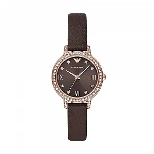 Годинник EMPORIO ARMANI Жіночий, 32 мм, кварцовий механізм з трьома стрілками, зі шкіряним ремінцем - Фото 1