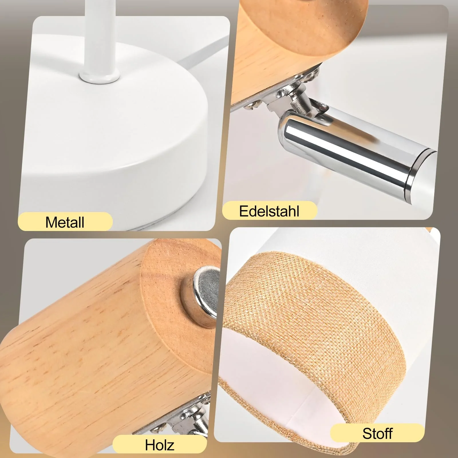 Настільна лампа CBJKTX E14 ретро дерево текстиль (без лампочки), фото №3