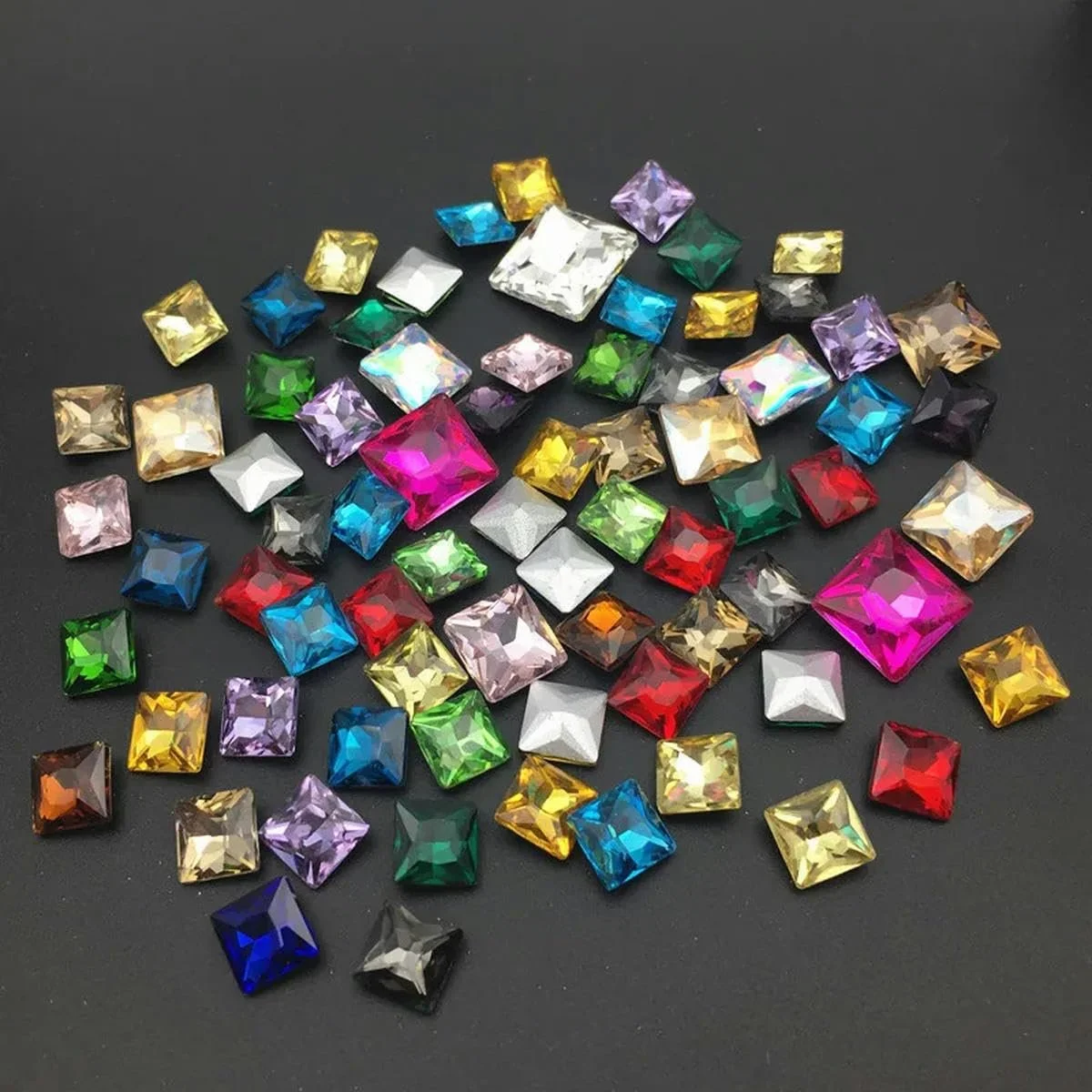 Квадратні кристали Flatback Crystal Rhinestones Crystal Clear, 12 мм, паковання 20 штук, фото №4