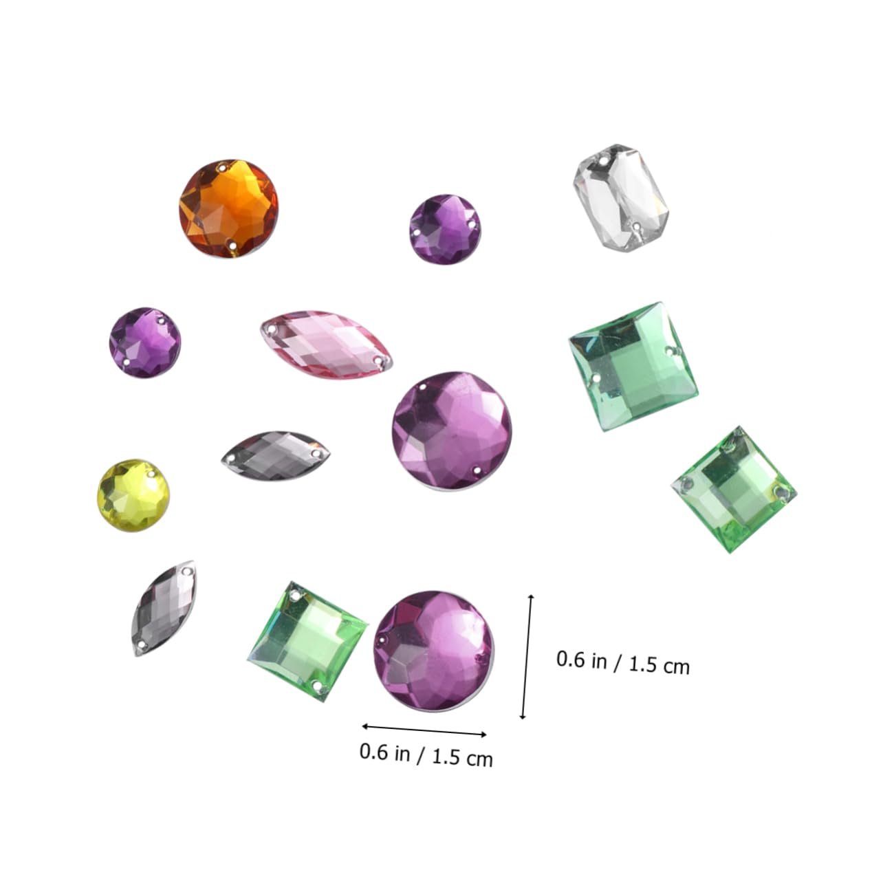 Стрази акрилові Healeved Різні форми 100 шт. Різнокольорові, фото №5