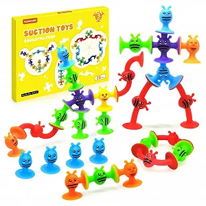 Игрушки на присосках ECHOCUBE 28 штук Силиконовые для ванны Сенсорна - Фото 1