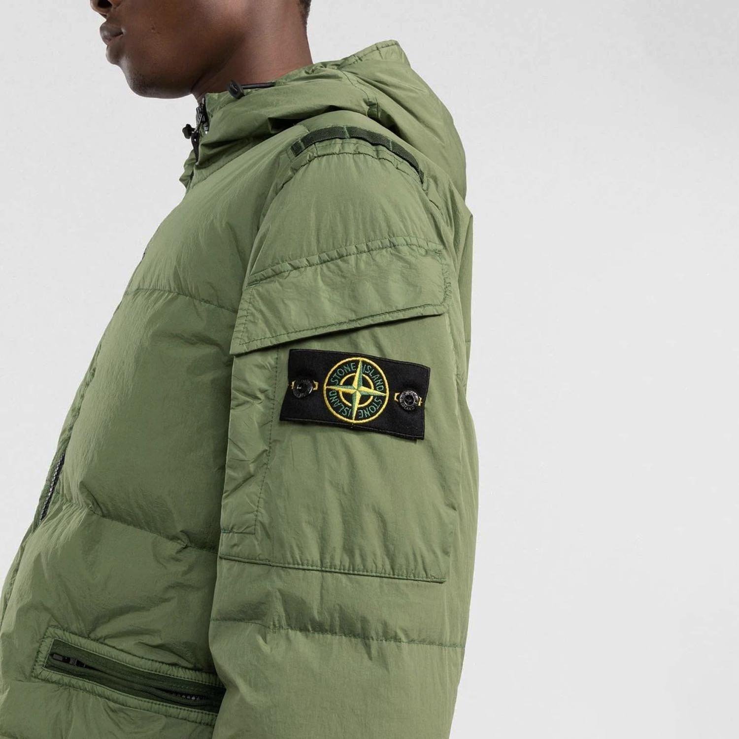 Пуховик STONE ISLAND CRINKLE REPS DOWN JACKET GREEN XXL, фото №3