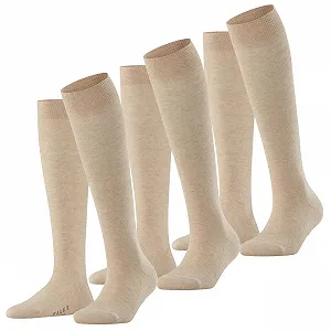 Жіночі гольфи FALKE Family, 3 пари, Пісочний меланж - Фото 1